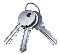 Freshly cut house keys on a ring